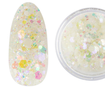 17740 Emmi-Nail glitrové púdrové flitre "Glow" biele