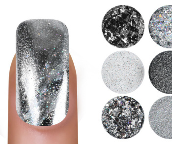 80093 Emmi Nail Art Púdrová sada Silver